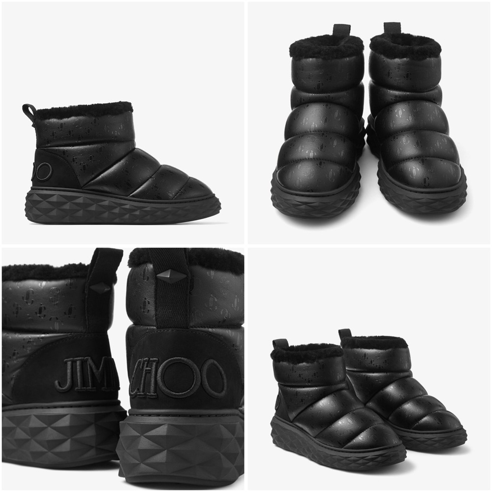 Like new JIMMY CHOO Xan shearling-lined leather snow boots $795